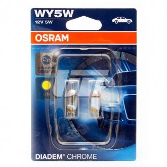 Лампа допоміжного освітлення WY5W 12V 5W W2,1x9,5d DIADEM CHROME (комплект) OSRAM 2827DC02B