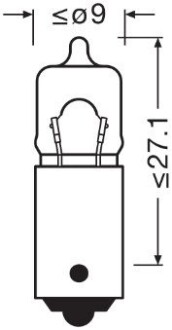 Автолампа Original Miniwatt T5W BA9s 5 W прозрачная OSRAM 64111