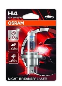 Автолампа Night Breaker Laser H4 P43t 55 W 60 W прозрачно-голубая OSRAM 64193NBL-01B (фото 1)