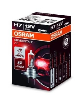 Автолампа Silverstar 2.0 H7 PX26d 55 W прозрачная OSRAM 64210SV2 (фото 1)