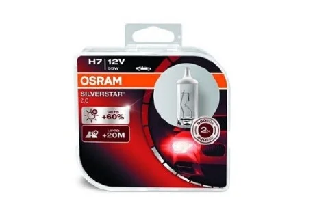 Автолампа Silverstar 2.0 H7 PX26d 55 W прозрачная OSRAM 64210SV2-HCB (фото 1)