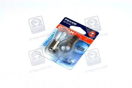 Автолампа Original Line P21/4W BAZ15d 4 W 21 W прозрачная OSRAM 7225-02B (фото 1)