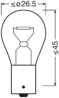 ЛАМПА 21W 12V BA15S 10 OSRAM ="7506ULT2BL"