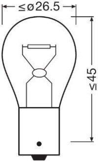 ЛАМПА PY21W 12V 21W BAU15s BLI STANDARD OSRAM 75072BL (фото 1)