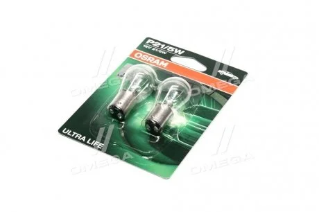 Лампа розжарювання P21/5W12V 21/5W BAY15d Ultra Life (Blister 2шт)) OSRAM 7528ULT02B (фото 1)