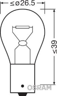 Автолампа Original P15W BA15s 15 W прозрачная OSRAM 7529 (фото 1)