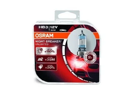 Автолампа Night Breaker Unlimited HB3 P20d 60 W прозрачно-голубая OSRAM 9005NBUHCB (фото 1)