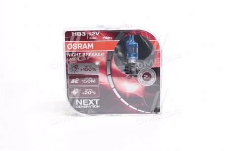 Автолампа Night Breaker Laser HB3 P20d 60 W прозрачно-голубая OSRAM 9005NLHCB