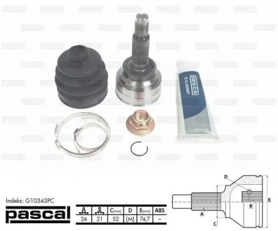 ШРУС граната для приводного вала PASCAL G10343PC
