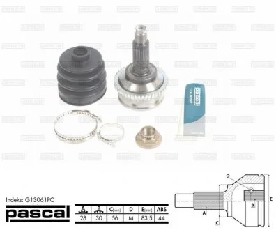 ШРУС граната для приводного вала PASCAL G13061PC