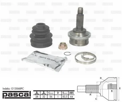 ШРУС граната для приводного вала PASCAL G13068PC