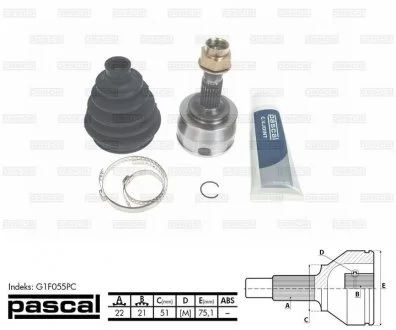 ШРУС граната для приводного вала PASCAL G1F055PC