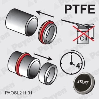 Кільце ущільнювача, розподільний вал PSA 36X50X8 PTFE тефлон Payen NA5364