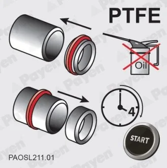 Кільце ущільнювача, розподільний вал PSA 36X50X8 PTFE тефлон (вир-во) Payen NA5364