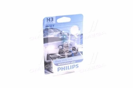 Фото 1 - лампа розжарення H3 WhiteVision ultra 12V 55W P14,5s (60) (3900K) 1шт. PHILIPS 12336WVUB1 Лампа розжарення H3 WhiteVision ultra 12V 55W P14,5s (60) (3900K) 1шт. PHILIPS 12336WVUB1 (фото 1)