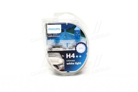 Автолампа DiamondVision H4 P43t-38 55 W 60 W синяя PHILIPS 12342DVS2 (фото 1)
