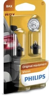 Автолампа Vision BAX BAX8,3s/1,35 1,2 W прозрачная PHILIPS 12597B2
