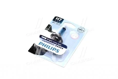 Автолампа CrystalVision H7 PX26d 55 W светло-голубая PHILIPS 12972CVB1