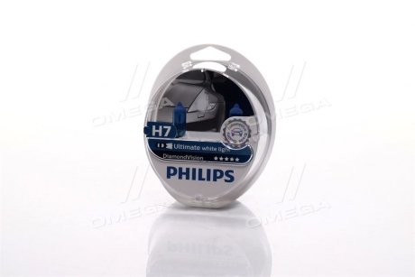 Лампа розжарювання H7 12V 55W PX26d Diamond Vision 5000K PHILIPS 12972DVS2 (фото 1)