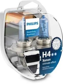 Лампа (Набір 2шт) H4 24В 75/70Вт P43T-38 Master Duty Blue Vision PHILIPS 13342MDBVS2