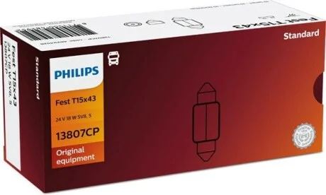 Лампа (картон 10шт) C18W 24В 18Вт Standard PHILIPS 13807CP