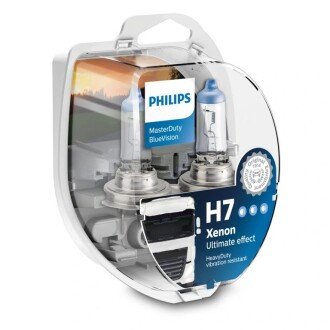 Автолампа MasterDuty BlueVision H7 PX26d 70 W светло-голубая PHILIPS 13972MDBVS2