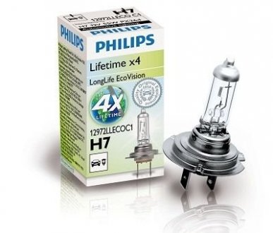 Автомобільна лампа: 12 [В] H7 LongLife EcoVision 55W цоколь PX26d PHILIPS 36192630 (фото 1)