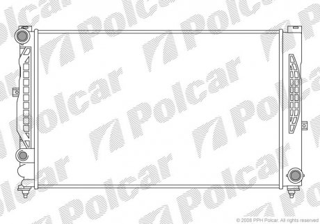 Радиатор охолодженя двигателя, VW Passat, Audi A6 2.4-2,8 Polcar 132408A5