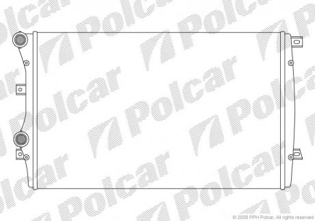 Радiатор Caddy III 1.9TDI BJB (+/- AC) (650x418x26) Polcar 133108A2