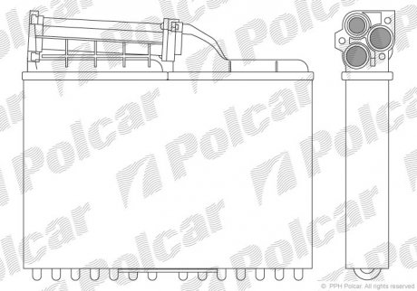Радiатор пічки BMW 5 E34 88- Polcar 2015N8-3 (фото 1)
