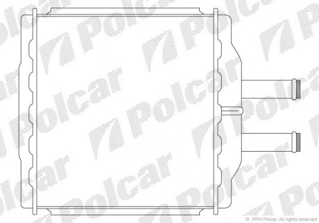 Радиатор печки Chevrolet Lacetti/Daewoo Nubira 1.4-2.0 03- Polcar 2505N8-1