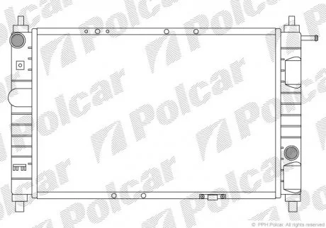 Радіатор охолодження (MT) Daewoo Matiz 0.8 2001-> Polcar 290208-A