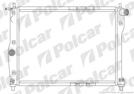 Радіатор Daewoo Lanos, Nubira 1,5-1,6 97- (без кондиціонера)) Polcar 291208A1