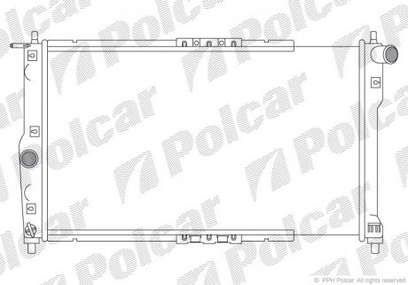 Радиатор охлажд двигателя (+ AC) Daewoo Lanos 1.4 / 1.5 / 1.6 05.97 Polcar 291208-A