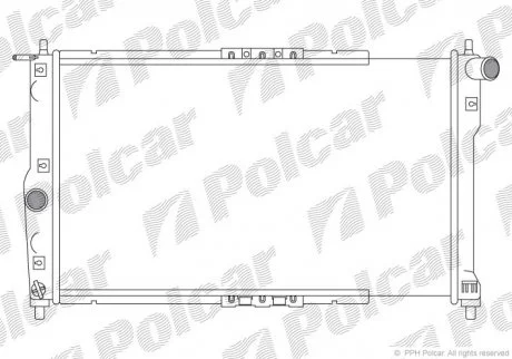 Радиатор охлажд двигателя (+ AC) Daewoo Lanos 1.4 / 1.5 / 1.6 05.97 Polcar 291208-A