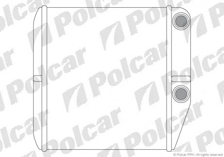 Радіатор пічки Citroen Nemo Fiat Fiorino,Linea, Punto 0.9-1.9D 06.05- Polcar 3024N8-2