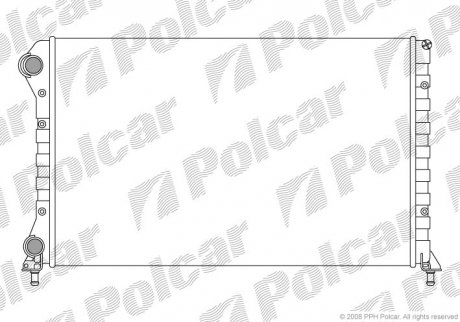 Радиатор двигателя Fiat Doblo 1,9 D 01- (+ AC) Polcar 304008A4