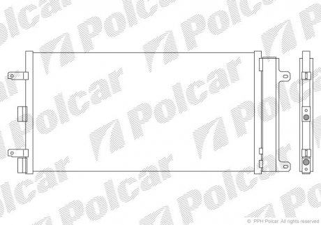 Радіатор кондиціонера Fiat Doblo 1.4/1.6/1.6CNG 10.01- Polcar 3041K8C1 (фото 1)