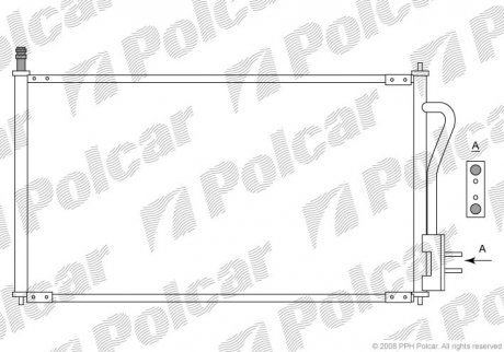 Радіатор кондиціонера Ford Focus 98-04 Polcar 3201K8C1 (фото 1)