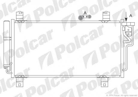 Радіатор кондиціонера MAZDA 6 1.8-2.5 07- Polcar 4560K8C2S