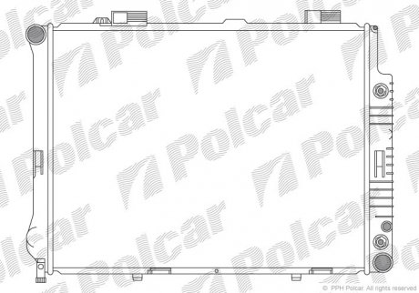 Радiатор охолодження MB210 E 200D/220D/250-320 95-03 Polcar 501508-1 (фото 1)