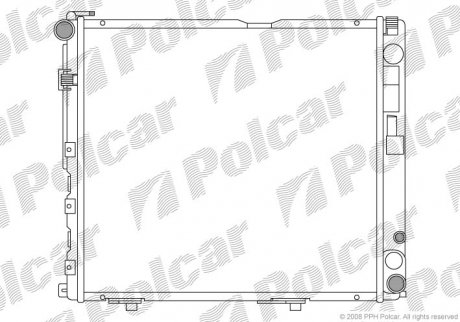 Радиатор охлаждения DB 124 2.5D / 3.0D 93-96 МКПП Polcar 50240803 (фото 1)