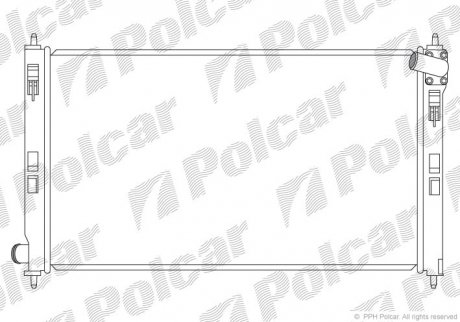 Радиатор охлаждения двигателя Peugeot 4007 / Mitsubishi ASX / Lancer 1.6-3.0 08- Polcar 523408-1