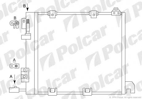 Радиатор кондиционера (с осушителем) Opel Astra G, Astra G Classic, Astra G Classic Caravan, Zafira A 1.7D / 2.0D / 2.2D 02.98-12.09 Polcar 5508K8C2S