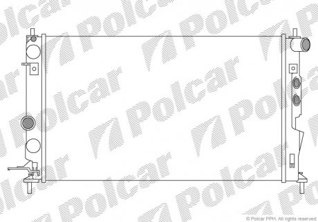 Радиатор основной Opel Vectra B (+ AC) 1.6-2.6 09.88-07.03 Polcar 551608A4 (фото 1)