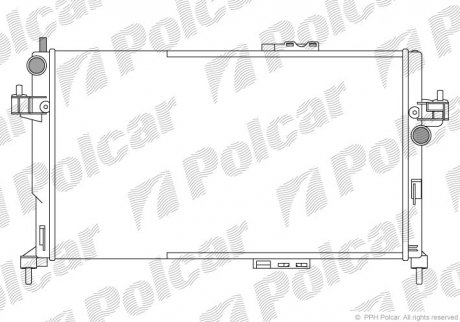 Радиатор охлаждения Opel Corsa / Combo 1.3-1.7 00- Polcar 555608A4