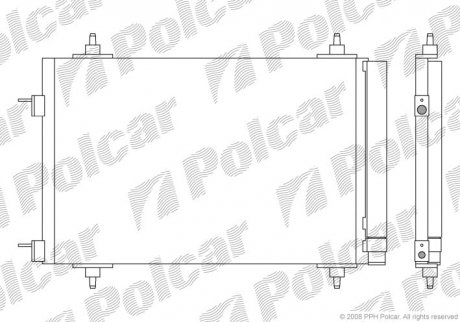 Радиатор кондиционера Citroen Berlingo / C4 1,6 03- Polcar 5711K8C1S