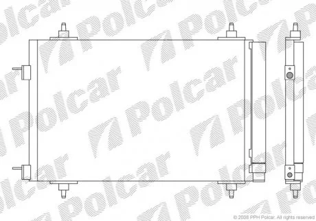 Радиатор кондиционера Citroen Berlingo / C4 1,6 03- Polcar 5711K8C1S