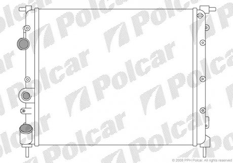 Радиатор Renault Megane 1.4 / 1.6 11/95-(-AC) Polcar 600708A1