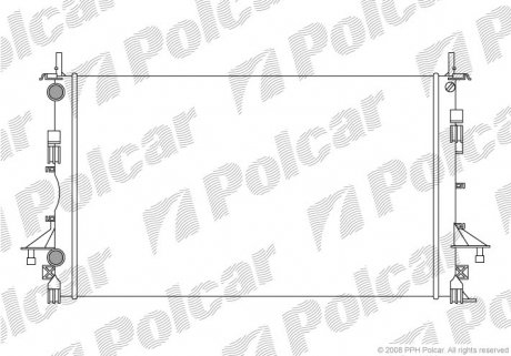 Радиатор охлаж. двигателя Renault Laguna II 1.6-1.8-2.0-1.9 dCi 01- Polcar 603708A1 (фото 1)